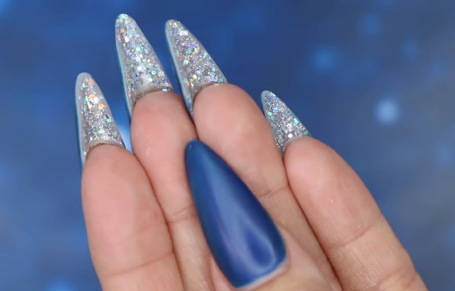 Young Nails Vlog #121: Blue Matte Nails With Glitter Underside