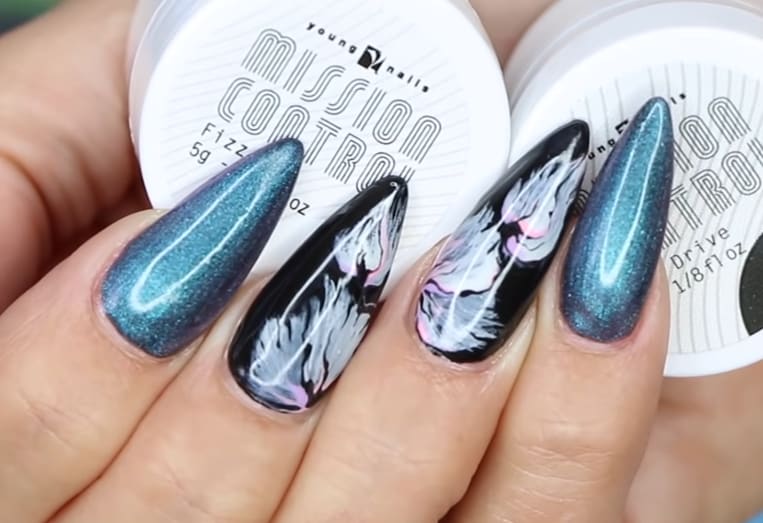Young Nails Vlog #131: Black Tropical Nails