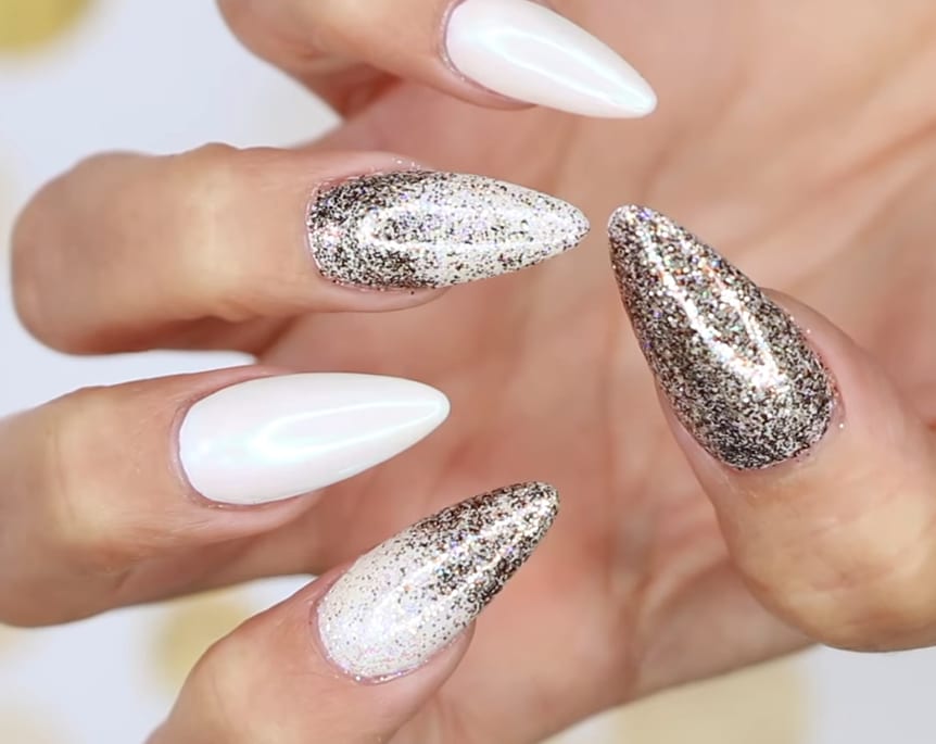 Young Nails Vlog #132: White Holo Glitter Fade Nails