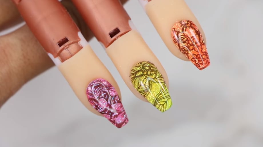 Young Nails VLog #42: Neon Acrylic Nails With Tropical Stamping