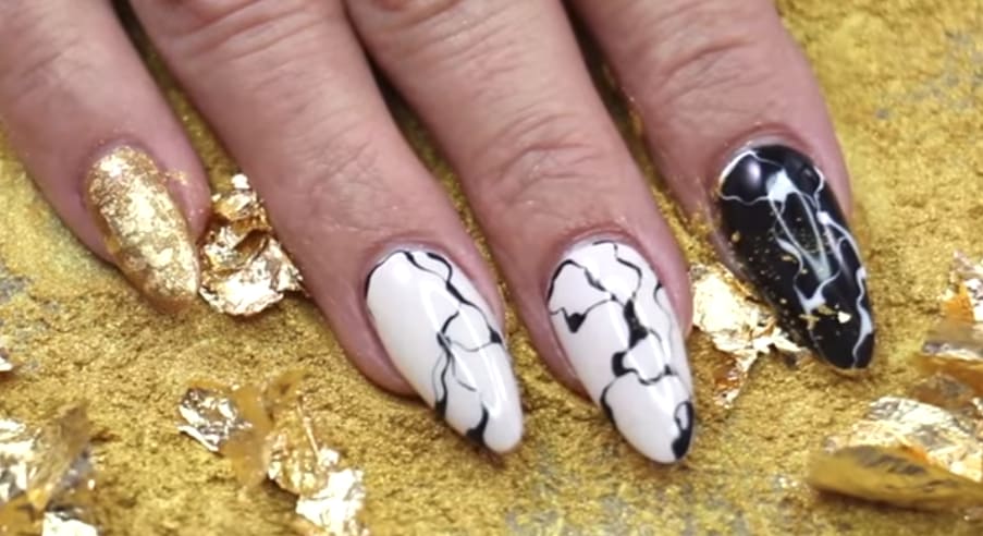 Young Nails Vlog #94: Gold and Marbled Nails