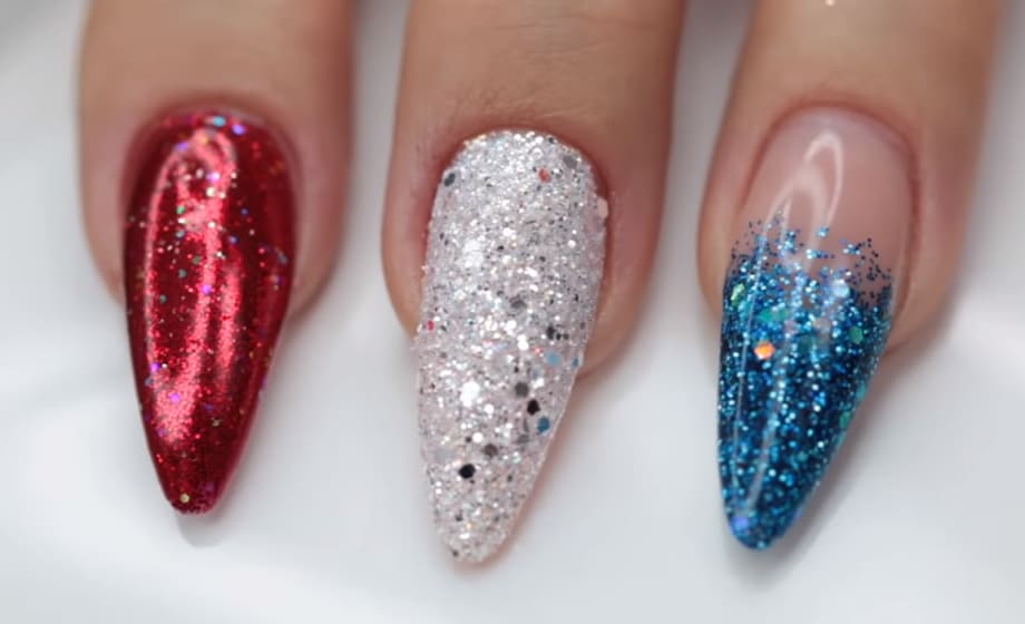 3 Easy Holiday Glitter Nail Designs From Young Nails