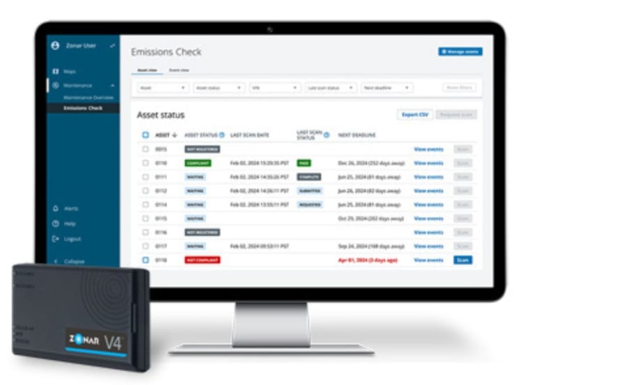 Zonar Launches Emissions Check for CARB Clean Truck Check Compliance