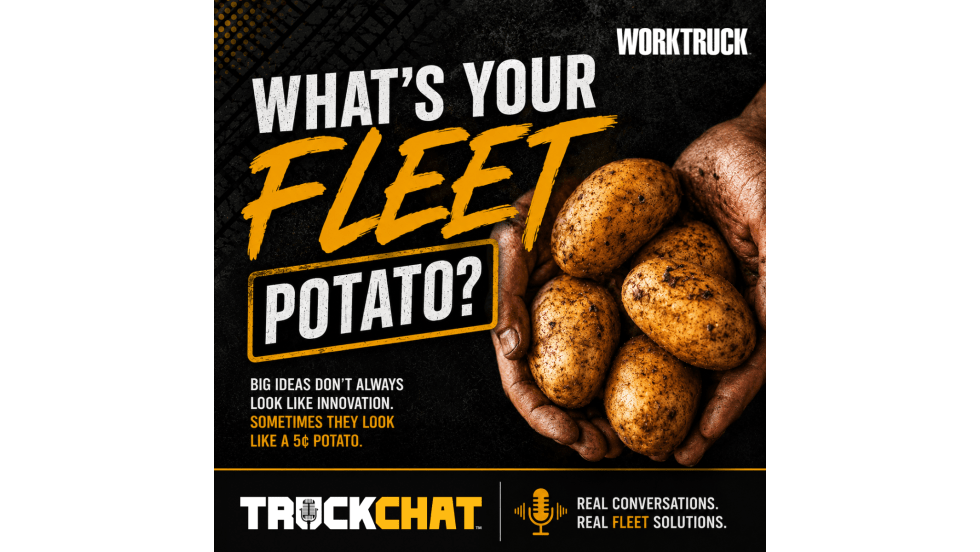 Hands holding several potatoes beneath the headline "What's Your Fleet Potato?" illustrating how simple, unexpected ideas can create meaningful impact in fleet management.