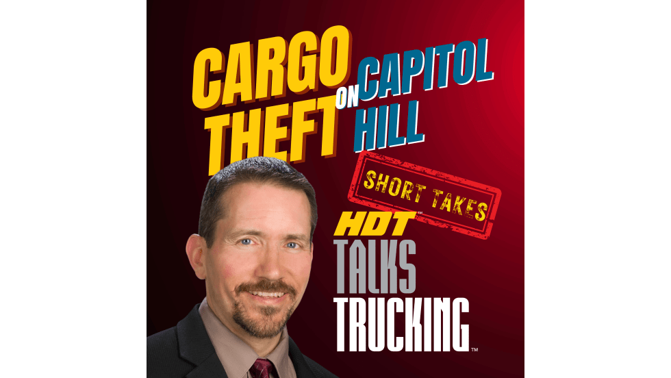 Podcast thumbnail saying "Cargo Theft on Capitol Hill"