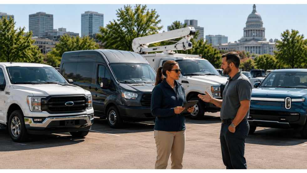 Fleet consultation on car lot