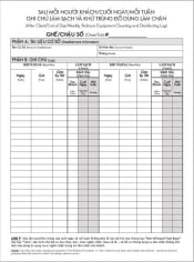 Pedicure Cleaning Log [in Vietnamese]