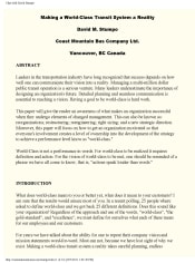 Making a World-Class Transit System a Reality