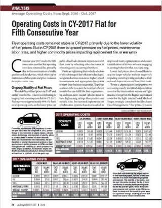 2017 Operating Costs Statistics