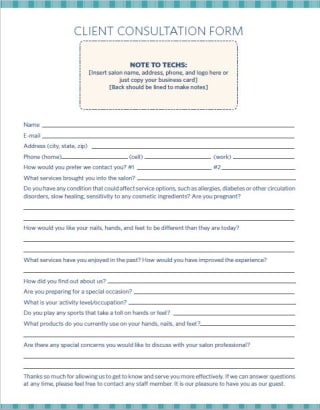 Client Consultation Form