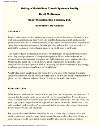 Making a World-Class Transit System a Reality