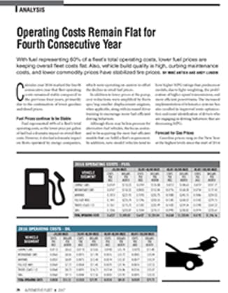 2016 Operating Costs Statistics