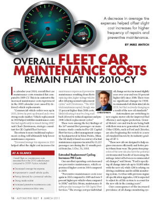 2010 Maintenance Statistics
