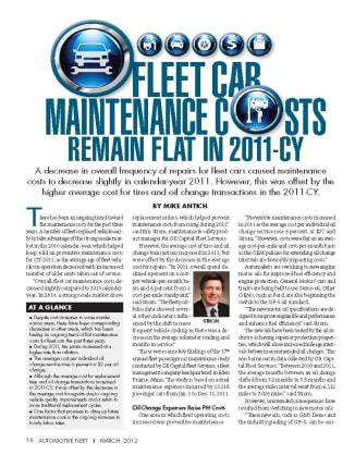 2011 Maintenance Statistics