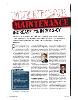 2012 Maintenance Statistics