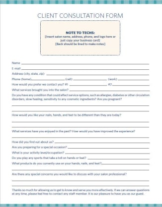 Client Consultation Form