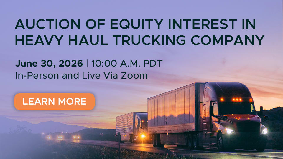 AUCTION OF EQUITY INTEREST IN HEAVY HAUL TRUCKING COMPANY!!