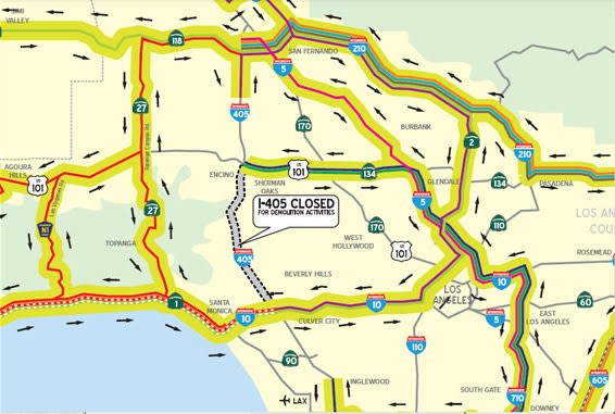 L.A. Mayor Warns Drivers of Impending Freeway Closure on I-405 | Heavy ...