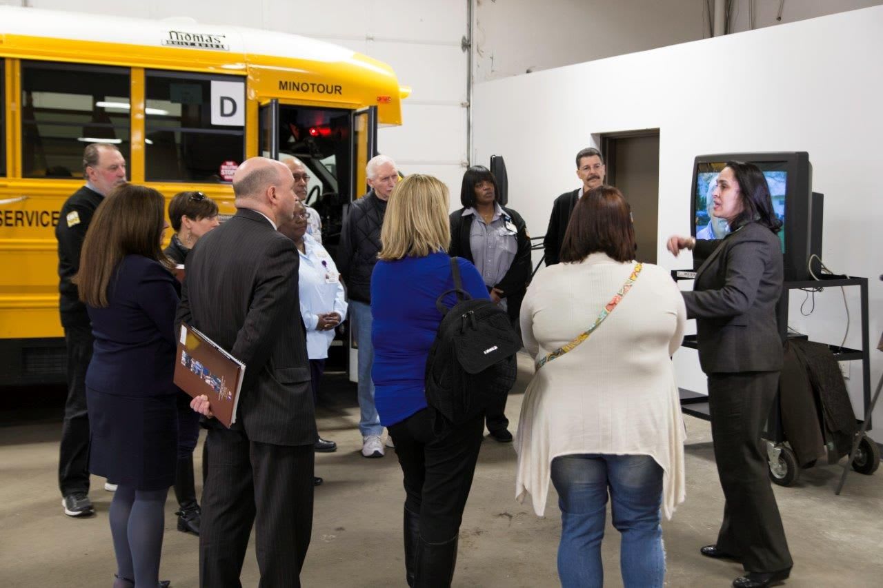 PHOTOS: New York association demonstrates school bus safety | School ...