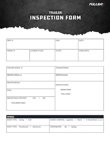 Trailer Inspection Form | Heavy Duty Trucking