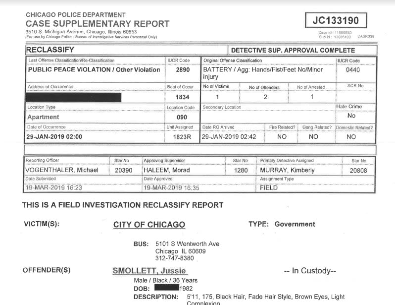 Example Cps Investagative File Chicago Police Release Investigative Files from Smollett Case | Police ...